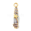 2Pcs Electroplated Natural Quartz Crystal Dyed Copper Wire Wrapped Pendants PALLOY-JF03164-01-3