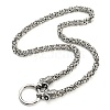 304 Stainless Steel Byzantine Chain Necklaces with 316L Surgical Stainless Steel  Sheep Clasps NJEW-D046-05AS-1