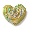 Metal Enlaced Heart Rose Opaque Acrylic Bead OACR-Q190-01B-1