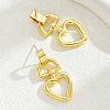 Chic Brass Heart Dangle Stud Earrings CF6186-5