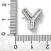 Brass Micro Pave Cubic Zirconia Letter Links KK-I717-04Y-P-3