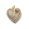 Brass Micro Pave Cubic Zirconia Pendants KK-C090-42G-05-1
