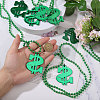 Plastic Dollar Sign Big Pendant Ball Chain Necklaces NJEW-WH0021-81B-3