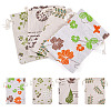 20Pcs 4 Styles Polycotton(Polyester Cotton) Printed Packing Pouches Drawstring Bags ABAG-TA0002-10-1