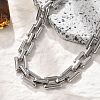 304 Stainless Steel Rectangle Link Chain Bracelets for Women Men BJEW-F488-30P-01-3