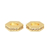 Brass Micro Pave Clear Cubic Zirconia European Beads KK-C142-11C-G-1