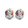 Rack Plating Alloy Enamel European Beads MPDL-N039-176-1