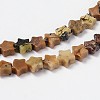 Natural Yellow Turquoise(Jasper) Star Bead Strands G-M201-13-4mm-1