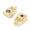 Brass Micro Pave Cubic Zirconia Charms KK-C051-13G-04-2