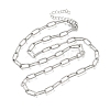4MM 304 Stainless Steel Textured Paperclip Chain Necklaces for Man and Women SA-CBAB767-10P-4