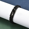 Ion Plating(IP) Braided Microfiber Leather Cord Bracelets for Men BJEW-Z081-13EB-02-3