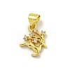 Rack Plating Brass Micro Pave Cubic Zirconia Charms KK-C074-06G-1