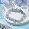 Natural Aquamarine Chip Beaded Stretch Bracelets for Women Men BJEW-JB10647-03-2