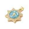 Rack Plating Brass Cubic Zirconia Pendants KK-K385-073G-3