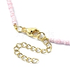 Acrylic Flower Pendant Necklace with Glass Beaded Chains NJEW-JN04593-4