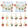 Alloy Enamel Round Ring with Fruit Pendant Locking Stitch Markers HJEW-PH01892-1