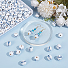 120Pcs 3 Styles Printed Blue and White Porcelain Wood Beads WOOD-OC0004-16-4