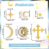 AHADERMAKER 36Pcs 6 Styles Star/Moon/Cross Computerized Embroidery Cloth Iron on/Sew on Patches DIY-GA0005-84-1