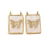 Brass Micro Pave Cubic Zirconia Pendants KK-D390-27G-05-1