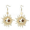 Brass Glass Dangle Earrings EJEW-MZ00802-4