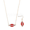 Rugby Zinc Alloy Enamel Pendant Necklaces & Dangle Earrings Sets FS-WGFCE0C-01-2