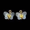 Light Gold Tone Alloy with Glass Charms PALLOY-Q457-01G-04-2