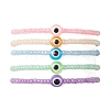 5Pcs 5 Colors Evil Eye Resin & Glass Seed Beaded Stretch Bracelet Sets BJEW-JB10477-2