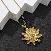 304 Stainless Steel Sunflower Pendant Cable Chain Necklaces for Women NJEW-R011-02G-3