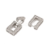 Brass Micro Pave Clear Cubic Zirconia Fold Over Clasps KK-C075-07P-2