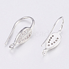 Brass Micro Pave Cubic Zirconia Earring Hooks Findings X-ZIRC-K075-38P-3