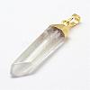 Natural Quartz Crystal Pendants G-F463-06G-2