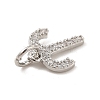 Brass Micro Pave Cubic Zirconia Charms KK-E077-02P-08-3