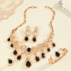 Teardrop Alloy with Resin Pendant Necklaces & Stud Dangle Earrings & Bangles & Rings Sets FS-WG0062B-01-4