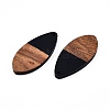 Opaque Resin & Walnut Wood Pendants RESI-N025-032-B01-3