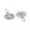 Brass Micro Pave Cubic Zirconia Charms ZIRC-L096-02P-2