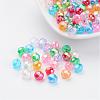 AB Color Transparent Acrylic Faceted Round Beads X-PL642-1