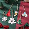 Christmas Printed Wood Pendant Decoration HJEW-JM02405-2