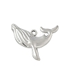 304 Stainless Steel Whale Pendants STAS-S186-05B-P-1