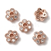 Rack Plating Brass Cubic Zirconia Bead Cap KK-C020-12A-RG-3