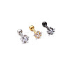 316L Surgical Stainless Steel Clear Cubic Zirconia Star Cartilage Earrings WGC4894-06-5