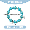 DICOSMETIC 8Pcs 2 Colors Dyed Synthetic Turquoise Tortoise Beaded Stretch Bracelets Set for Women BJEW-DC0001-04-2
