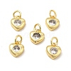 Brass Micro Pave Clear Cubic Zirconia Charms KK-E068-VB236-3