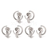 Non-Tarnish 3 Pairs 304 Stainless Steel Moon Cat Stud Earrings for Women EJEW-K279-05P-2