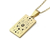 304 Stainless Steel Black Enamel Rectangle with Constellation Pendant Necklaces NJEW-I128-01C-2