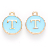 Golden Plated Alloy Enamel Charms X-ENAM-S118-04T-1