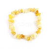 Natural Yellow Jade Chips Beaded Stretch Bracelet for Women PW-WG72437-18-1