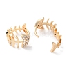 Brass Cubic Zirconia Hoop Earrings EJEW-M025-03G-2