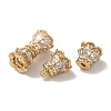 Rack Plating Brass Pave Clear Cubic Zirconia Beads KK-M285-12G-2