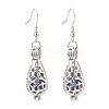 Natural Lava Rock Teardrop Dangle Earrings EJEW-JE05019-5