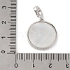 Rhodium Plated 925 Sterling Silver Pave Natural Shell Flat Round Pendants STER-C009-04P-3